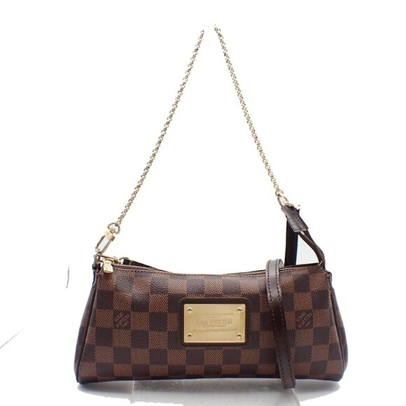 LOUIS VUITTON Eva 2Way Chain Shoulder Bag Damier Ebene Leather BN N55213 94EF464 - Picture 1 of 16